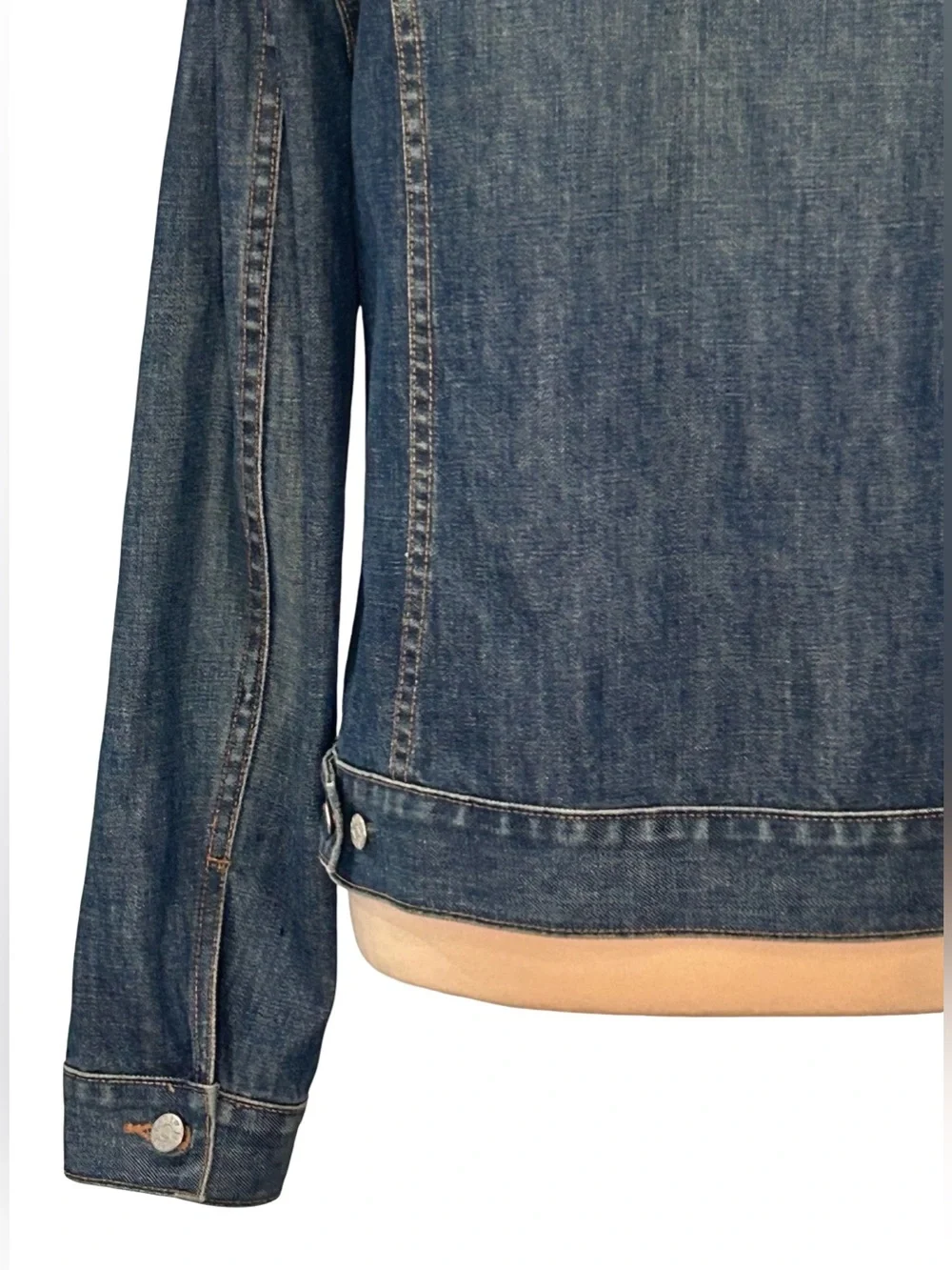 J.Crew Womens Denim Jacket M Dark Wash Jean Trucker Classic Preppy Fall Country